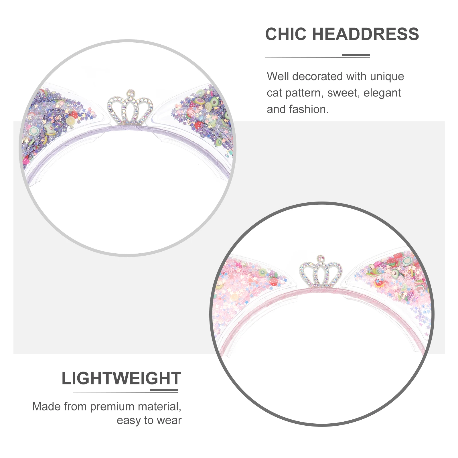

4 pcs Girls Hair Accessories Non-Slip Decorative Hoops Hairband Headdress Pink White Purple Rose Random Style Shape