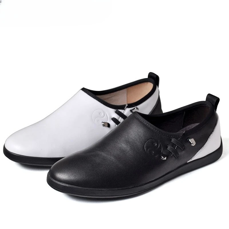 أسود أبيض كلاسيكي تاي تشي أحذية رجل إمرأة الانزلاق على الأزواج فنون الدفاع عن النفس التدريب حذاء مريح التقليدية أحذية الكونغ فو #5