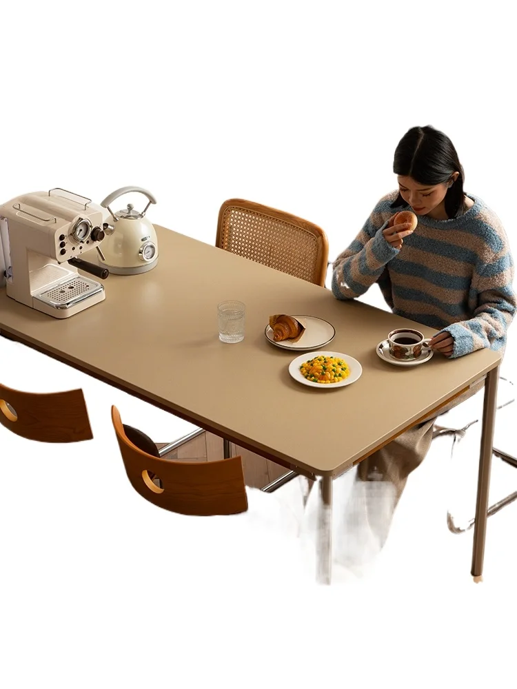 

Medieval retro style rectangular metal western dining table island table stainless steel