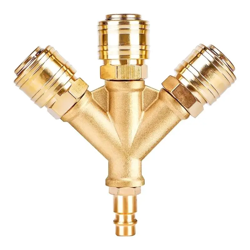 

Brass Coupling Plug 1/4Inch Distributor Air Distributor 3 Compressed Air Coupler Q81C