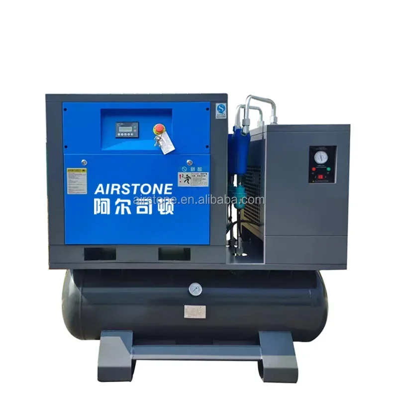 

Airstone 4-In-1 All In One Fixed Speed 3Phase 7.5kw 10hp Industrial Screw Air Compressor For 4S shop