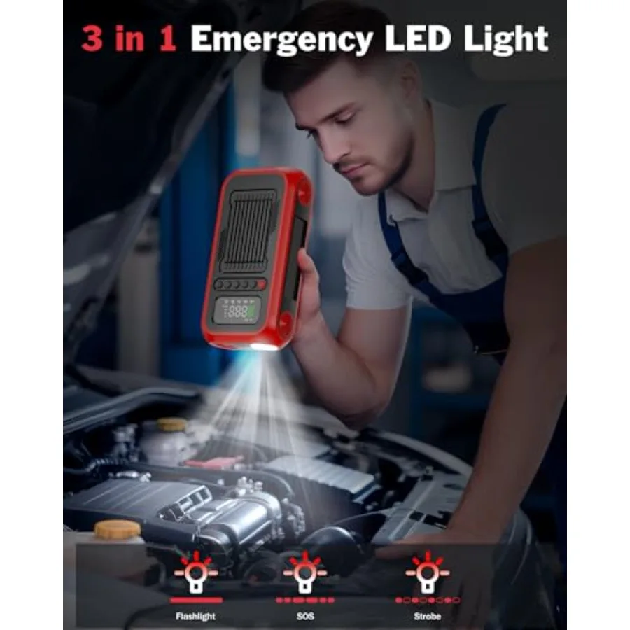 Compressore d'aria portatile per pneumatici per auto, palle per biciclette e altro: 5X Gonfiatore digitale per pneumatici più veloce da 150 PSI con ventilatore d'aria e