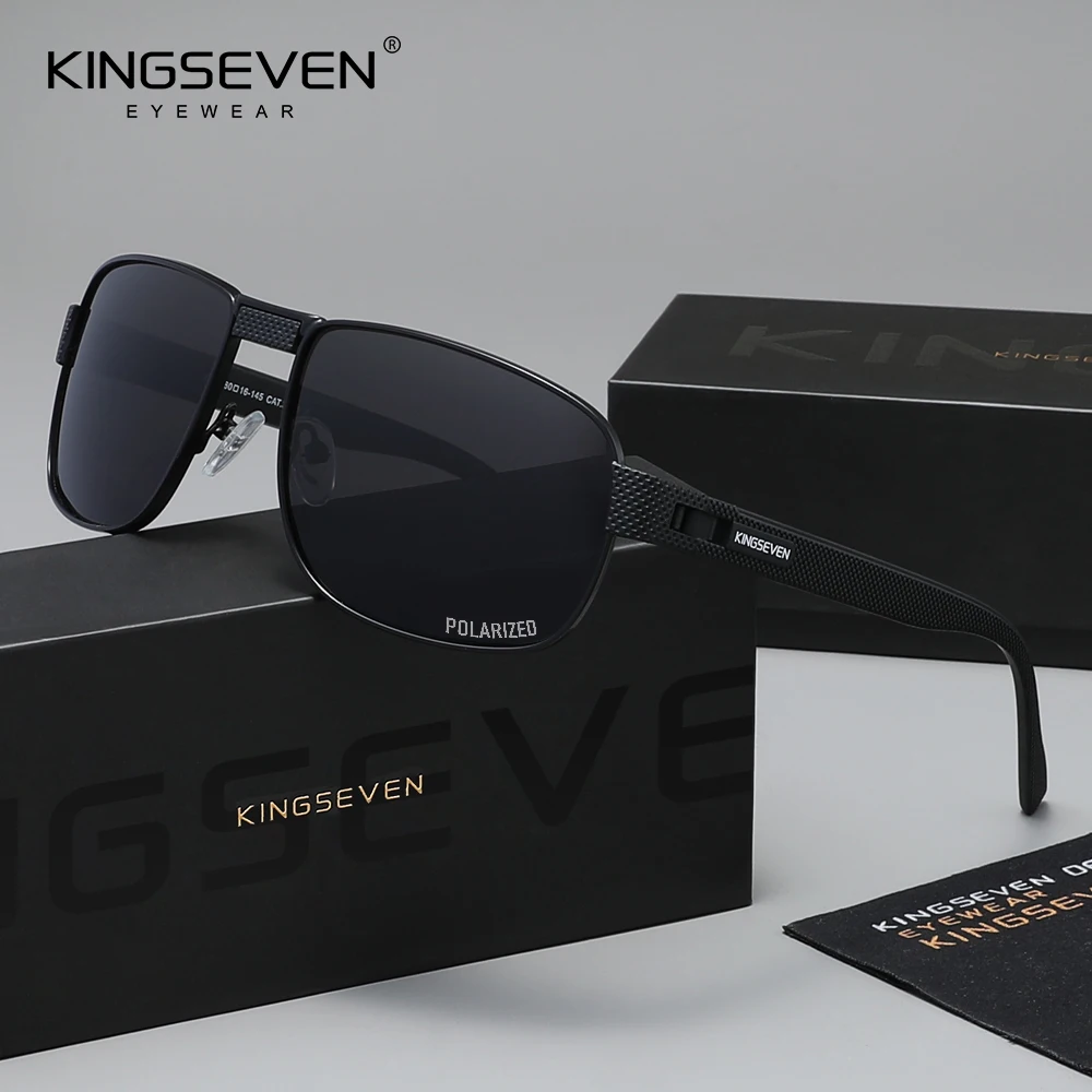 KINGSEVEN Brandneues Design Herren Polarisierte UV400 Sonnenbrille Vintage Retro Rechteckige Klassische Brille Outdoor-Fahrbrille