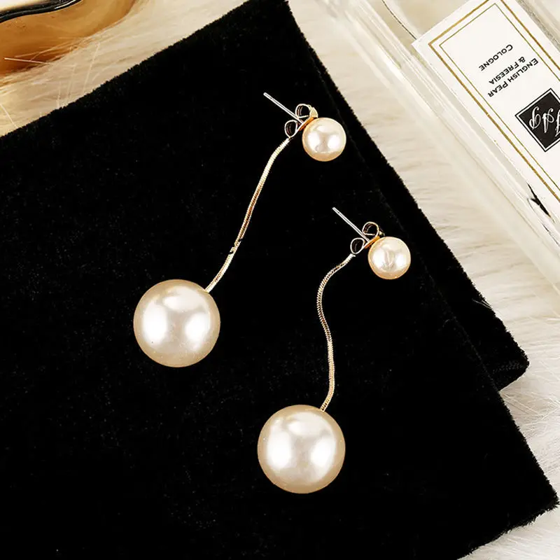 Pearl earrings, new, temperament retro long earrings, sterling silver earrings, women's high sense