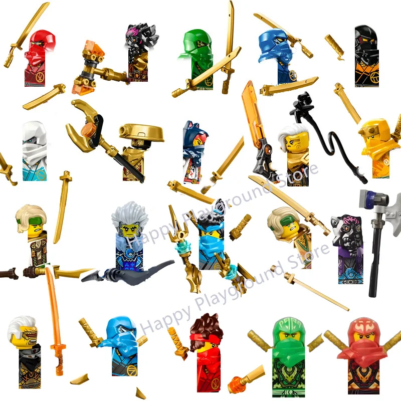 Anime Cartoon TV Ninja Bricks Toy Dolls Zane Nya Lloyd Garmadon Arin Building Blocks Assemble Toys Model for Children Gifts