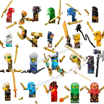 Anime dos desenhos animados tv ninja tijolos brinquedo bonecas zane nya lloyd garmadon aren blocos de construção montar brinquedos modelo para crianças presentes