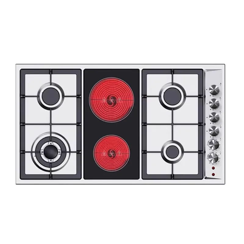BGC9062 4 Burner Gas Hob Built-in 2 Burner Ceramic Hob Combo Cast Iron Surface For LPG Gas Household