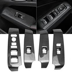 4pcs/set Carbon Fiber Style Interior Door Window Switch Panel Frame Cover Molding Trims For Honda Civic 11th Gen 2022-2025