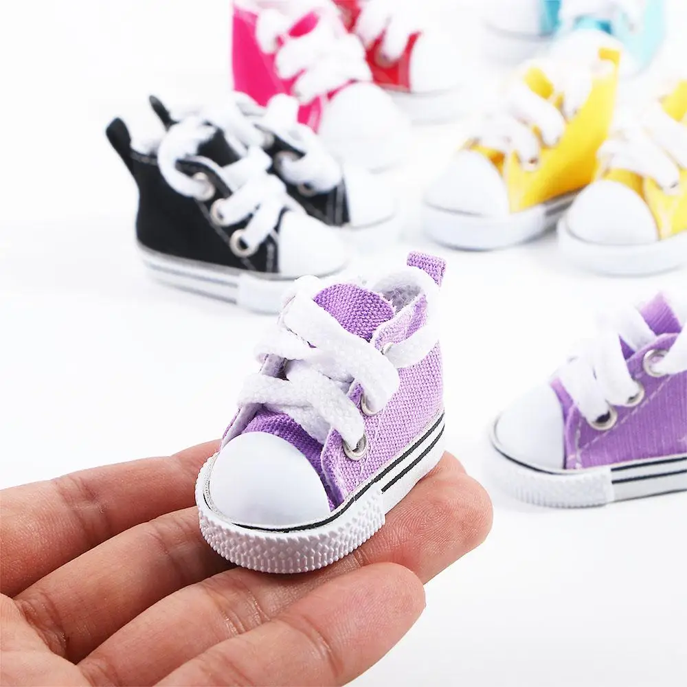 1 Pair 3.5cm/5cm Doll Canvas Shoes Fashion Handmade Doll Sneakers 1/6 Dolls Sneakers Shoes For Children BJD Accessories