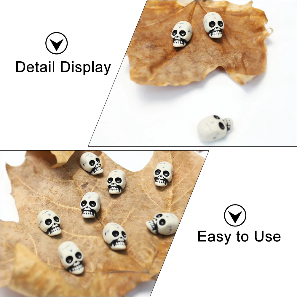 50 قطعة جمجمة الهالوين رئيس ديكور الراتنج الصغيرة زحف الجمجمة للمنزل حفلة المزحة الدعامة سطح المكتب تخطيط مخيف رأس نابض بالحياة