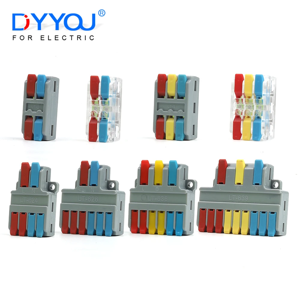 

25/50/100PCS Wire Connector Universal Compact Conductor Butt Lever Splicng Terminal Block Junction Box For Electric Connectors