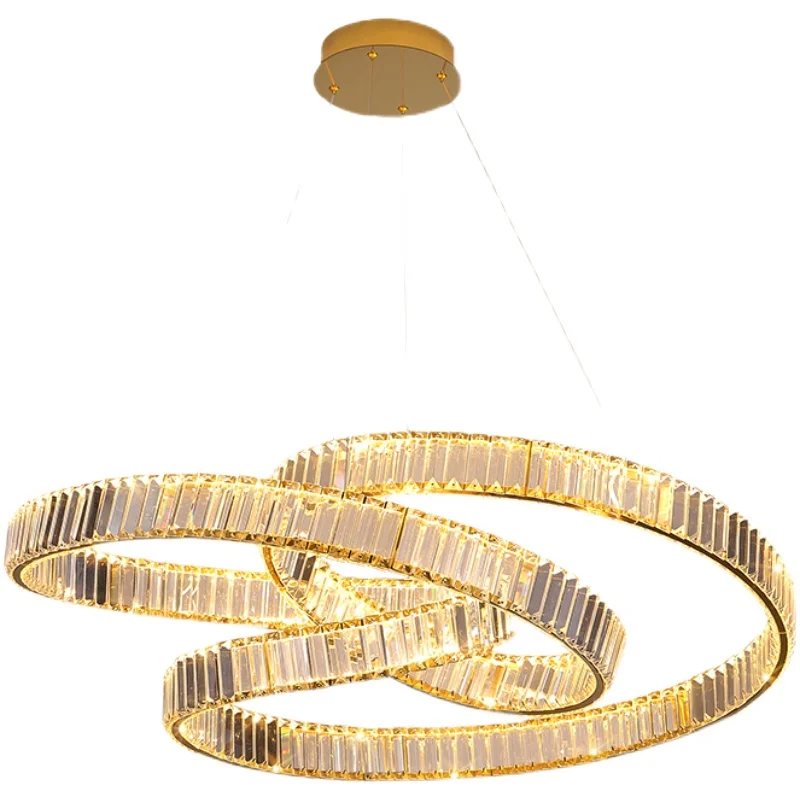 

Modern light luxury living room crystal chandelier villa dining room bedroom post-modern intelligent art lamps