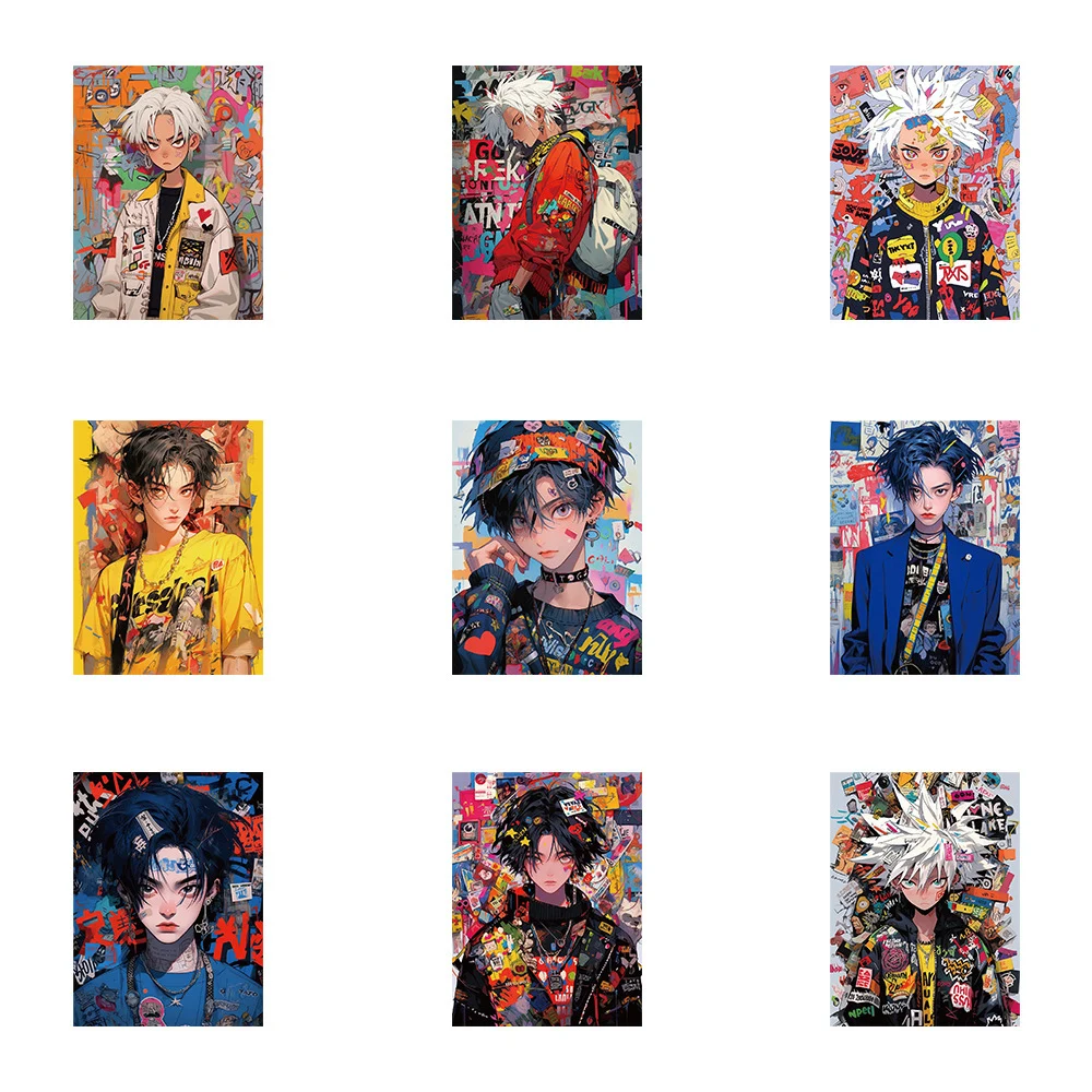 

10/30/63Pcs Anime Cool Boys Stickers Cartoon Fashion Wear Sticker Scrapbooking Guitar Skateboard Bike Art Posters Toys Decals