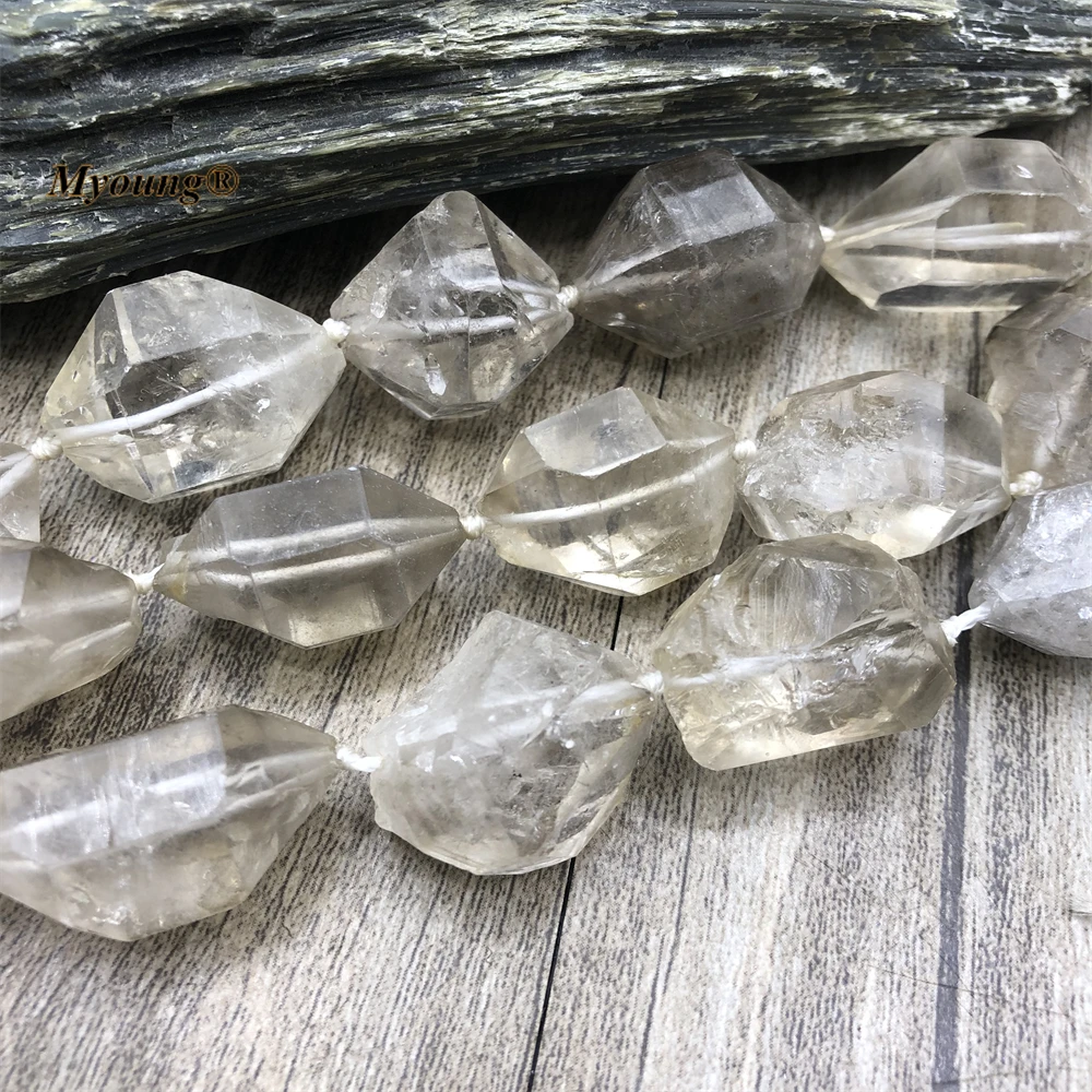 Large April Birthstone Natural Raw Herkimers Quartz Cutting Nugget Beads For DIY Jewelry Making MY220719