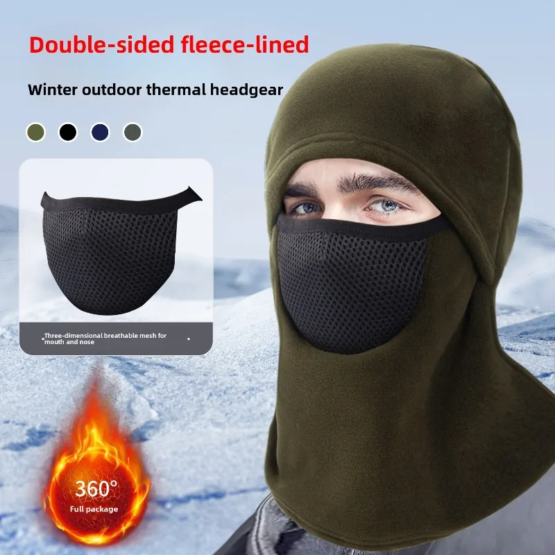 Winter Motorcycle Riding Warm Hood Breathable Cycling Cold Windproof Mask Fleece Face Protection Ski Mask for Men Women Outdoor
