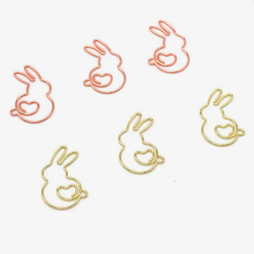 Rabbit Shaped Metal Paper Clips, Bookmark Clips, Arquivo Document Clips, Picture Clips, Casa, Engraçado, 20Pcs