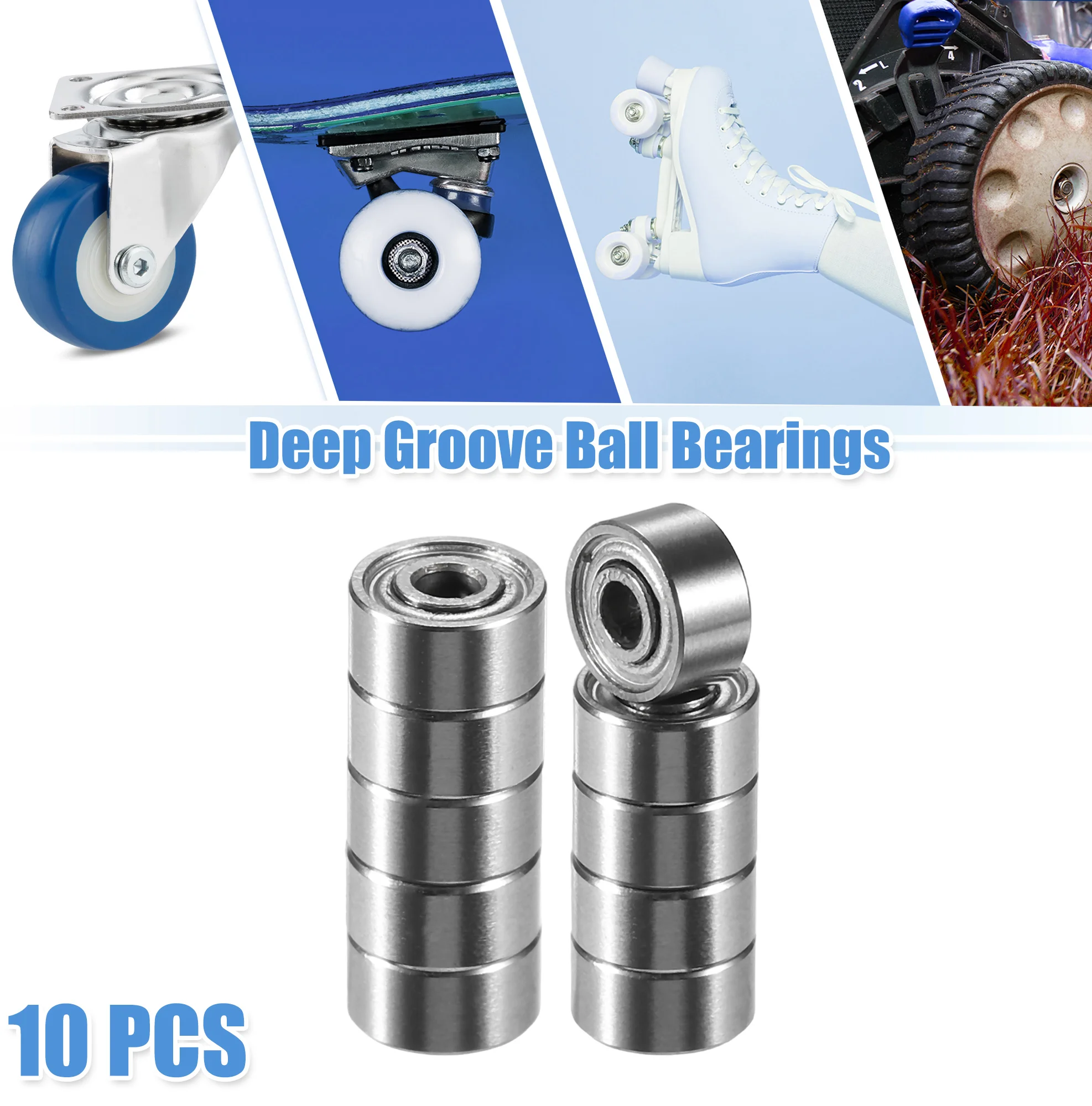 

Motoforti 10 Pcs 692ZZ Bearings Double Shielded Pre-Lubricated Deep Groove Ball Bearings 2x6x3mm Silver Tone