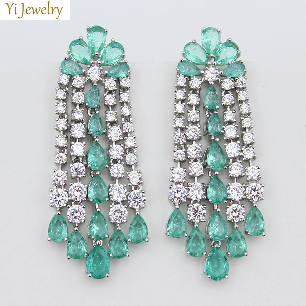 Luxury Women Earrings Long Tassel Party Bridal Wedding Dangle Jewelry Gift Drop Earrings for Women Fashion Jewelry Cubic Zircon