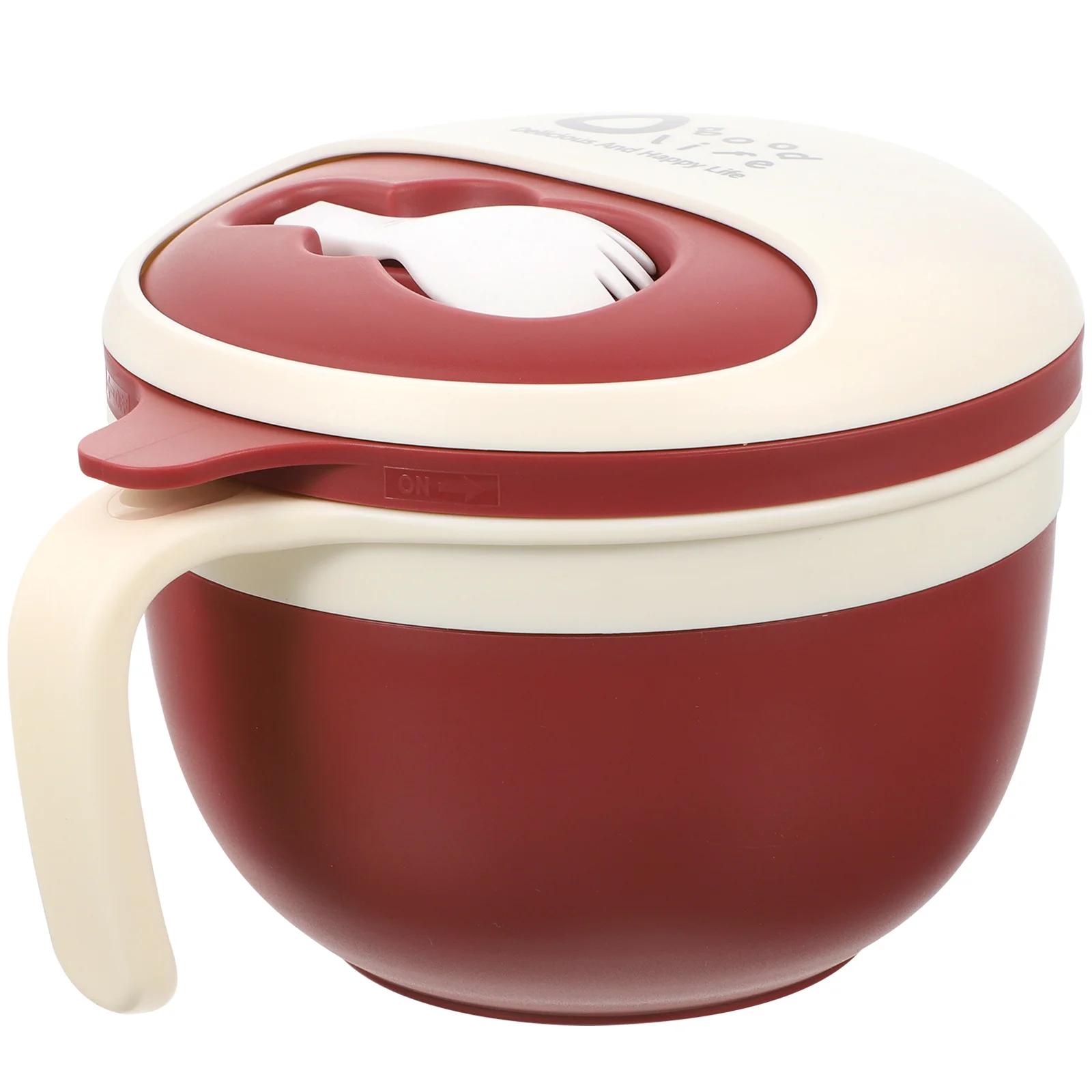 1 مجموعة وعاء رامين من الفولاذ المقاوم للصدأ مع شوكة وعاء غداء مدمج للمدرسة للاستخدام اليومي حاوية بينتو قابلة لإعادة الاستخدام للأغذية المنزلية #3