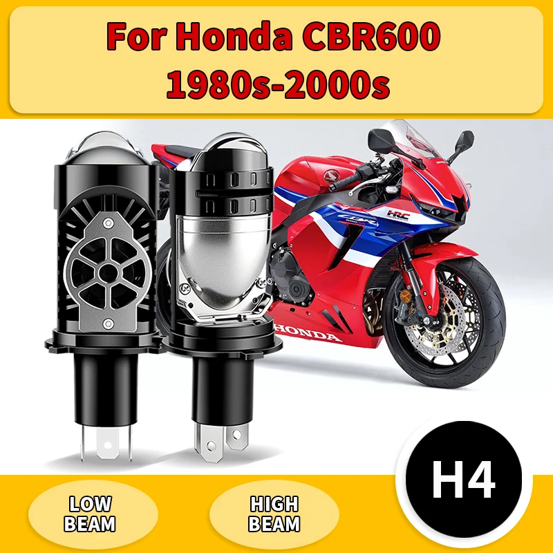 

1PC/2PC H4 LED Projector 150W Headlight Bulbs 9003 HB2 Canbus High Low Beam Motorcycle Turbo Lamps For Honda CBR600 1980s-2000s