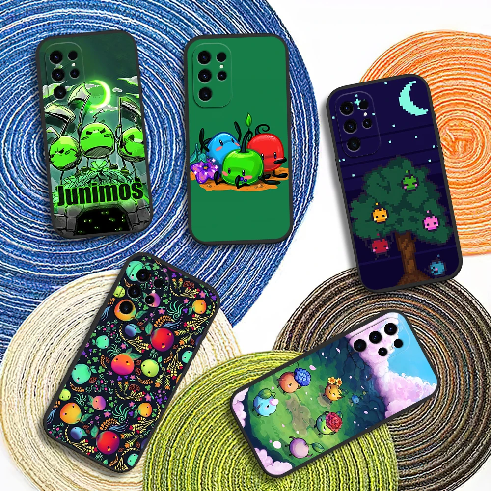 Game S-Stardew Valley Cute Junimo Spirits Phone Case For Samsung Galaxy A54 A71 A72 A73 S22 S23 Ultra Black Soft Silicone Cover