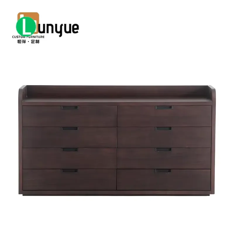 Modern Vintage Japanese Wooden Side Cabinet Solid Wood Drawer TV Stand Storage Unit for Living Room Dining Room Hotel Family