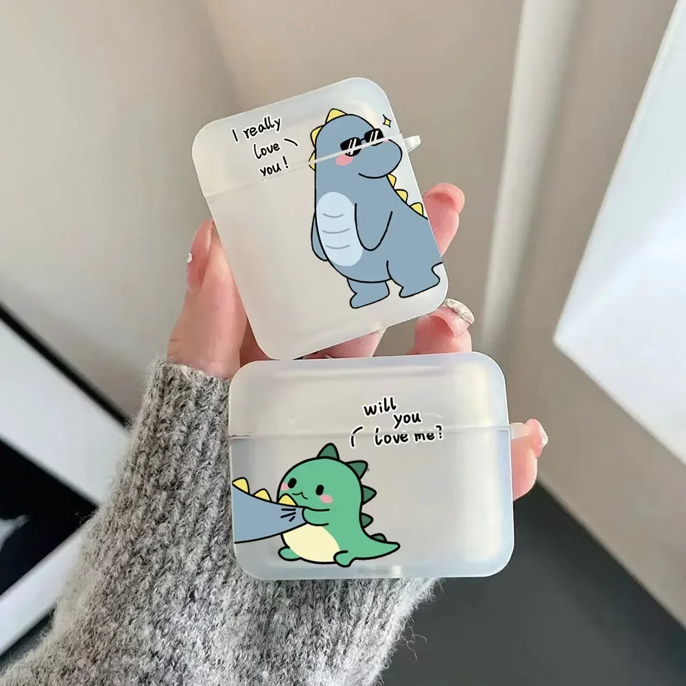 

Funny Cute Dinosaur Couple TPU Case for Apple Airpods Pro 2 Cover for Airpod 3 Shell for Air Pods 1 2 Earphones Accessories Skin