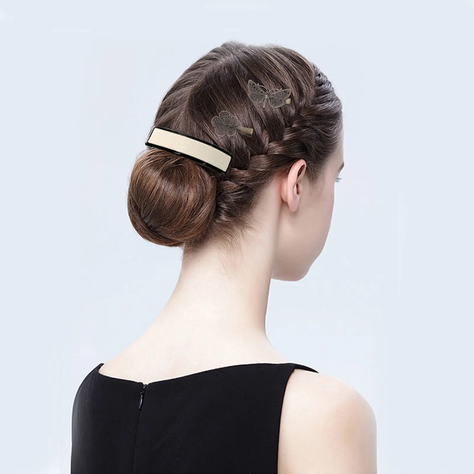 

16Pcs Retro Hairpins Bronze Vintage Duckbill Barrettes for Women Elegant Hair Accessory Clips Party Wedding Daily Wear