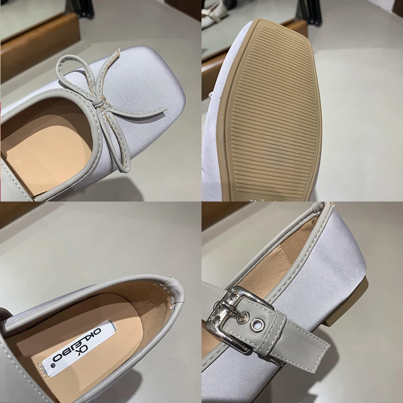 Damskie buty na modna klamra pasku styl Lolita na co dzieล pลytkie damskie buty baletowe z motylem Mary Janes