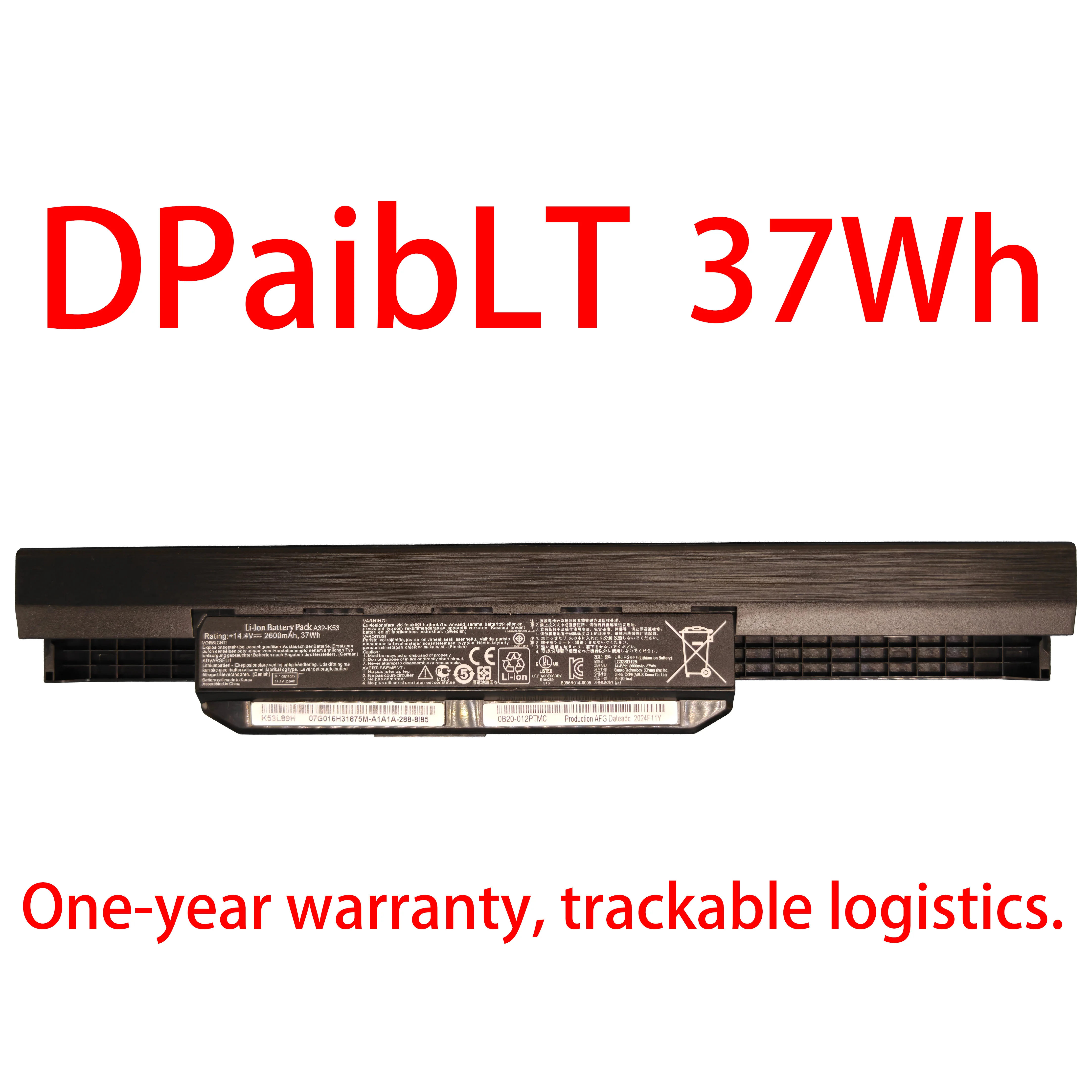 

DPaibLT NEW 14.4V 37Wh A32-K53 LAPTOP BATTERY for ASUS K43SV K53 K53E K53F K43 K43E K43J K43S K53J K53S K53SV