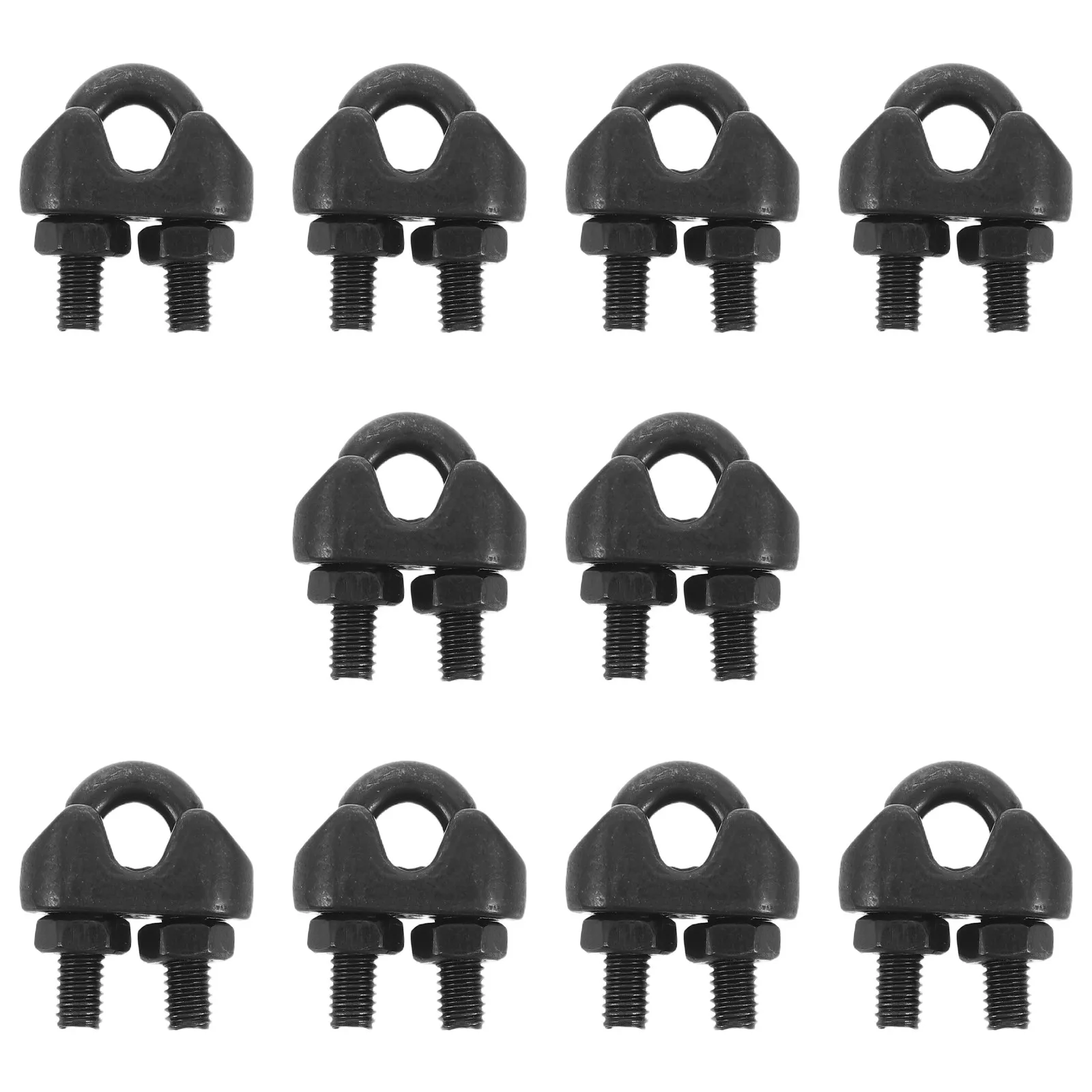 10Pcs Black Stainless Steel Wire Rope Clamps M4 U-Bolt Saddle Fasteners for Outdoor Fencing & Heavy-Duty Cable Securing - view 4