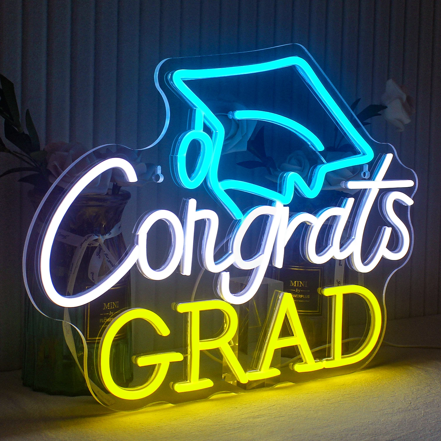 Gecongrats Afgestudeerde Neon Led Sign School Party Afstudeerdecoraties 2024 Dimbare Hangende Wandlamp Kamer Decor Handgemaakte Verlichting