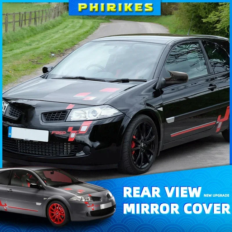 

2 шт. накладки на боковые зеркала заднего вида из карбона для Renault Megane 2 MK2 2002-2009, стайлинг автомобиля