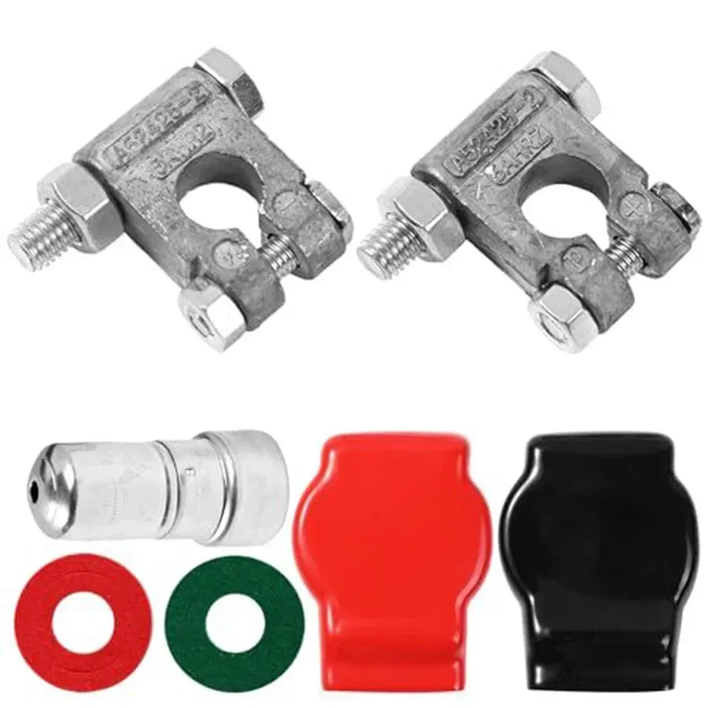

Marine Battery Terminals Battery Cover Kit Color-Coded Terminals Effective Battery Gasket Battery Installation For Automotive