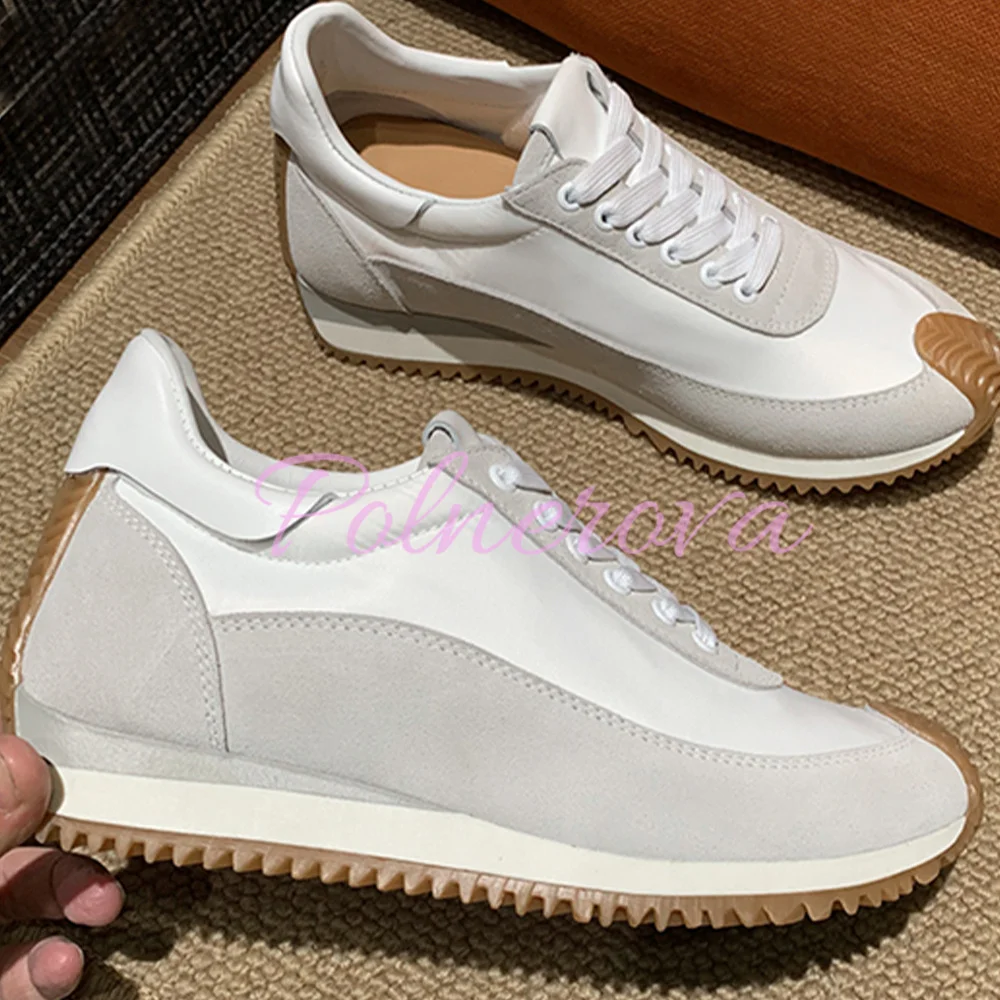 Thick Sole Sports Shoes Luxury Flat Platform Sneakers Women Leather Autumn Lover\'s Runing Walking Shoes Zapatillas De Mujer