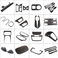 Real Carbon Fiber For Porsche Cayenne 2018-2023 Inner Door Central Control Gear Panel Cover Door Sill Trim Stickers Accessories
