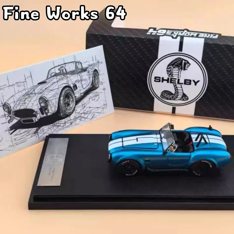1:64 en stock Shelby Cobra 427 modelo de coche de simulación en miniatura fundido a presión de aleación, figura para adultos, juguete para niños, regalo de cumpleaños para niños