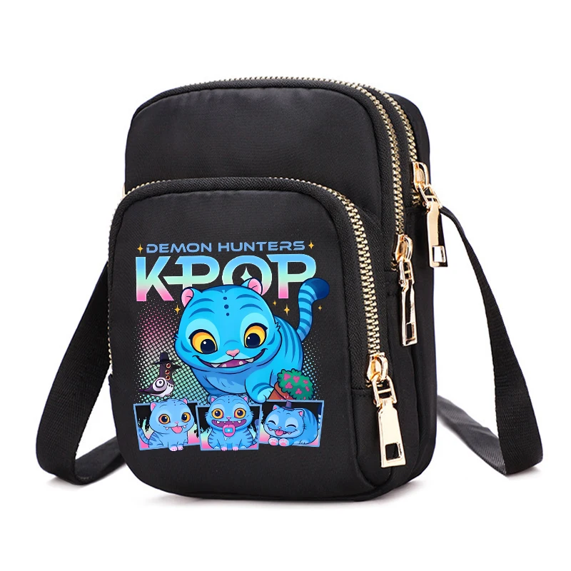 K Pop شيطان الصيادين النساء حقائب كروسبودي Y2K حقائب النساء Kawaii الكرتون حقيبة مطبوعة الفتيات حقيبة كتف هدايا عيد الميلاد