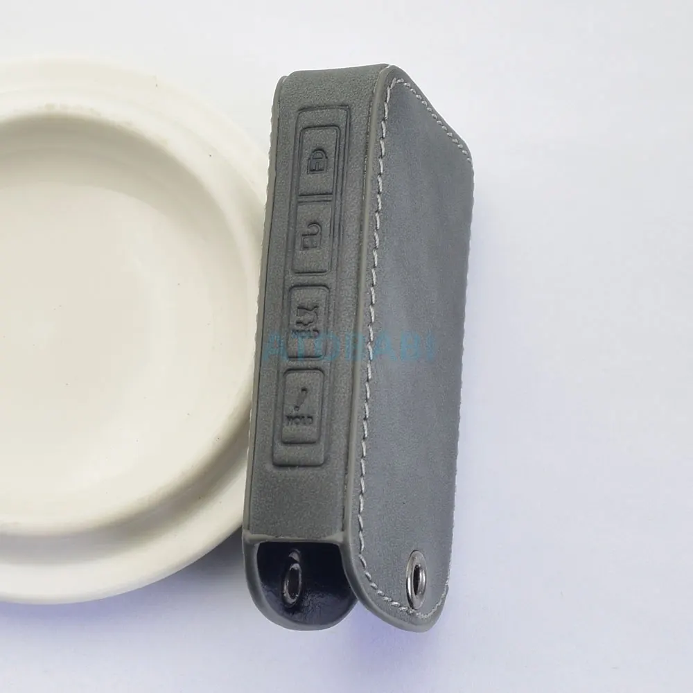 رمادي الجلود غطاء مفتاح السيارة حقيبة لمازدا 3 6 CX-5 CX-9 MX-5 مياتا CX-90 CX-50 CX-30 2023 2024 2025 الذكية عن بعد Fobs شل #4