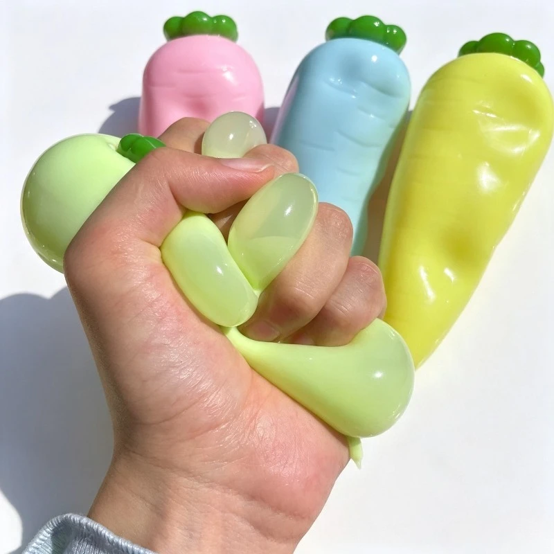 Karotten-Kokosnussöl-Stressball, Quetschspielzeug, Formbarer Ball, Dehnbarer Squeeze-Ball, Fidget-Spielzeug, ASMR-Sensorik-Anti-Stress-Weihnachtsgeschenk