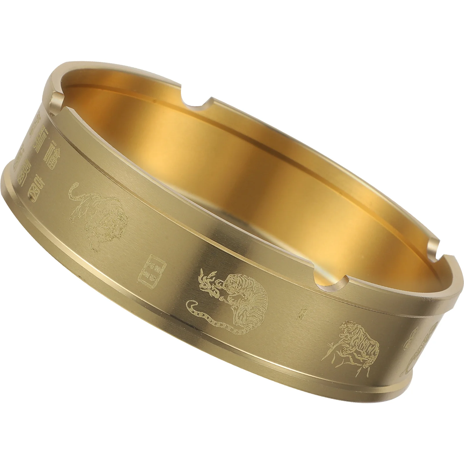 

Brass Ashtray Size Round Copper Metal Cigarette Holder Tabletop Ashtray Base Home Office Retro Style Easy Clean Modern Design