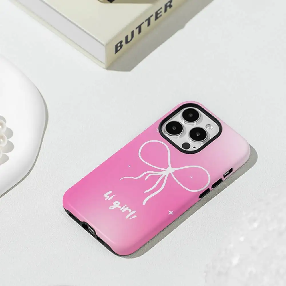 Custodia per telefono carina con sfumatura rosa e bianca per iPhone 16 15 14 13 12 11 Pro Max Plus