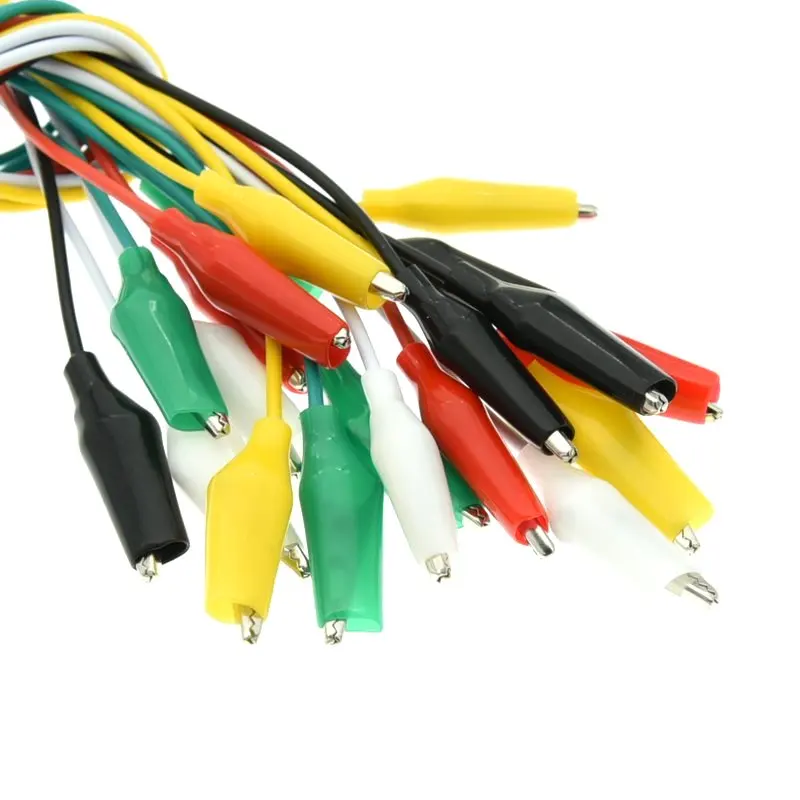 1Set / 10PCS Alligator Clips Electrical DIY Test Leads Alligator Double-ended Crocodile Clips Roach Clip Test Jumper Wire 46CM