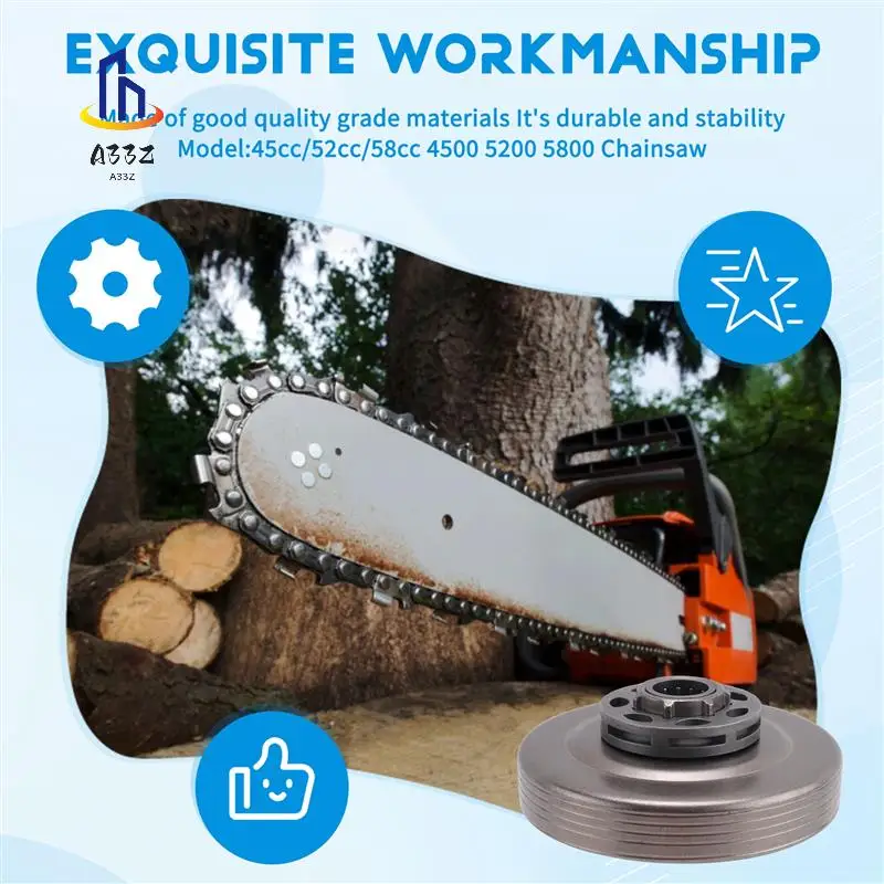 

A33Z-Chain Saw 3/8-7T Rim Sprocket With Chainsaw Clutch Drum For 45Cc 52Cc 58Cc Gasoline Engineg Parts Replacement