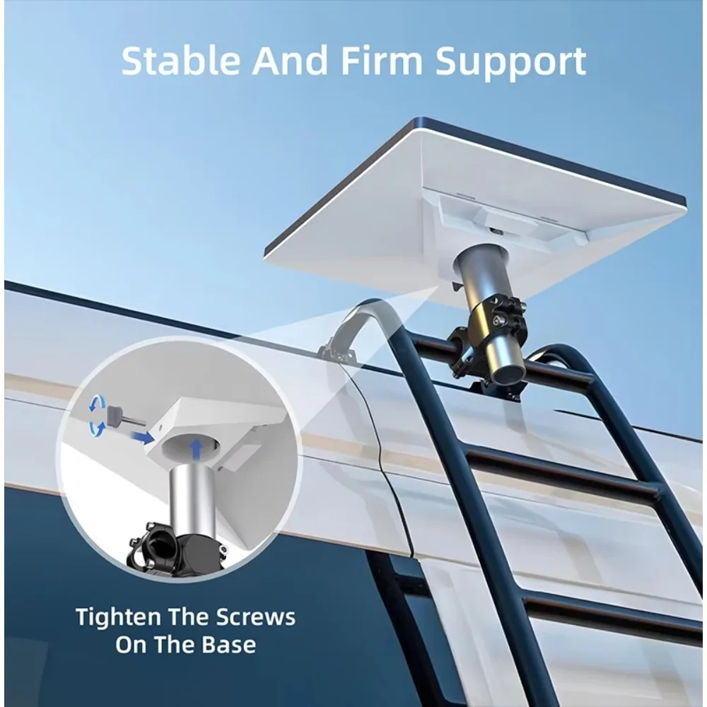 Portable Round Pole Mount Connector Bracket Compatible With Starlink Mini RV Camper Outdoor Satellite Dish Accessory