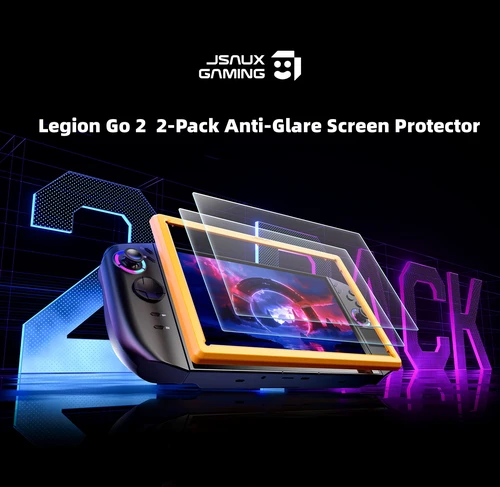 Imagen 1 del producto Paquete de 2 protectores de pantalla antideslumbrantes para Legion Go 2 (2025), fáciles de instalar con marco, cobertura total de 8 pulgadas, vidrio mate para GO 2