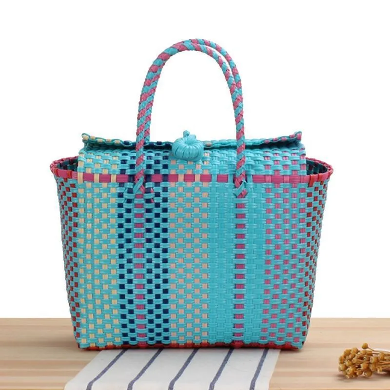 

Colour Woven Handbags Women Summer 2024 New Fashion Large Capacity Straw Shoulder Bags Vacation Beach Picnic Bag Shopping Bags