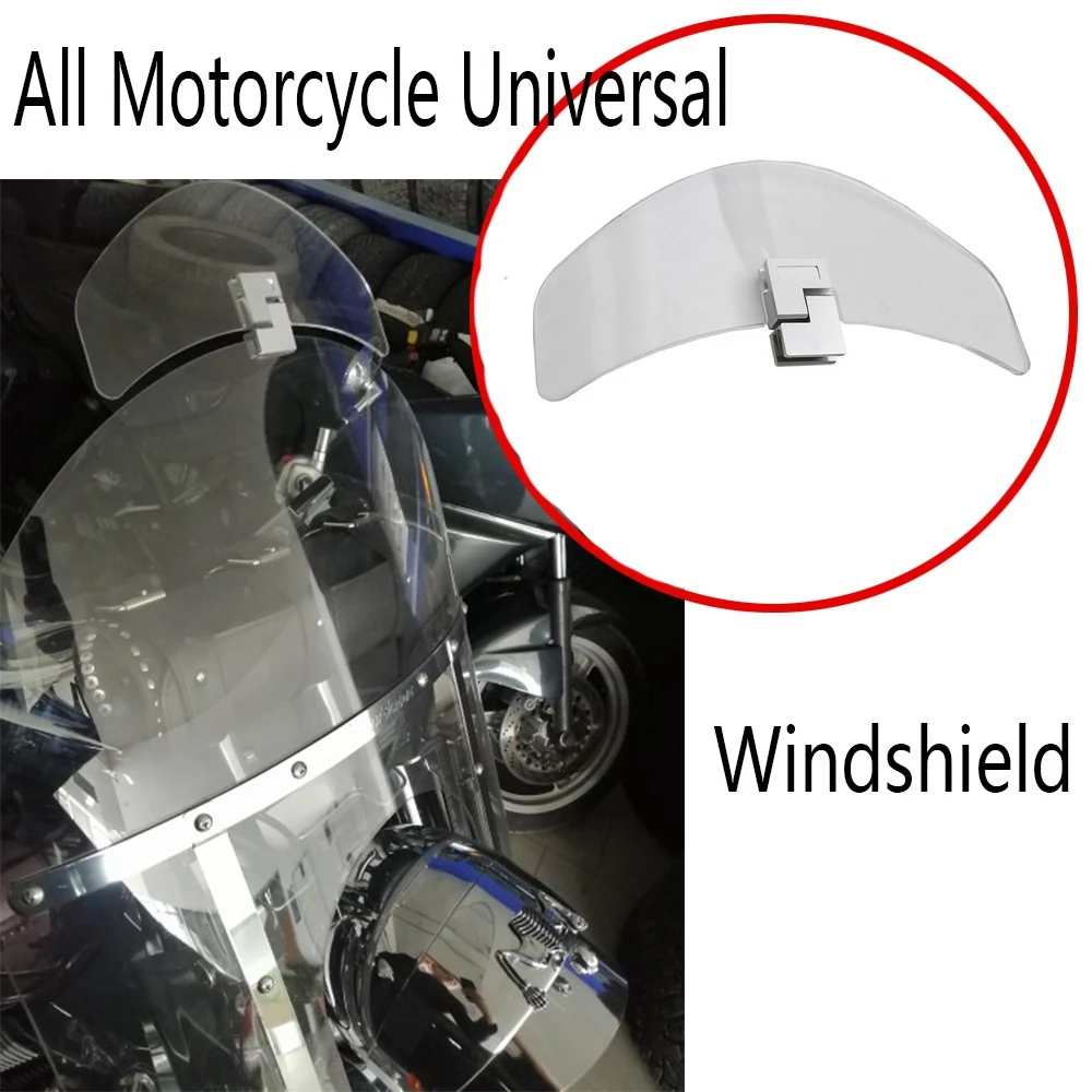 For All Motorcycle Adjustable Windscreen Windshield Extension Spoiler Wind Deflector