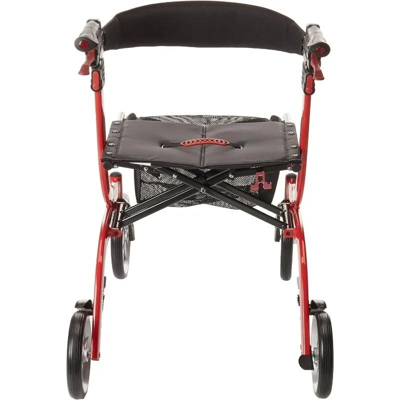 RTL10266 Nitro Euro-Style 4-Wheel Rollator Walker With Seat, Red