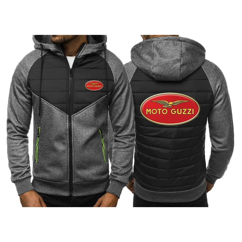 MOTO GUZZI-Sweats à capuche d'hiver pour hommes, veste en coton, impression PVD, haute qualité, fermeture éclair, hip hop, survêtement décontracté, manteau, vêtements, nouveau, 2023